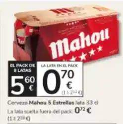 Consum Mahou - 5 estrellas oferta