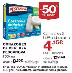 El Corte Inglés Pescanova - corazones de merluza oferta