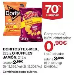 El Corte Inglés Doritos - doritos tex-mex, o ruffles jamón oferta