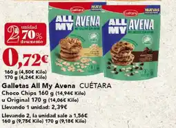 Gadis CUÉTARA Galletas All My Avena Choco Chips oferta