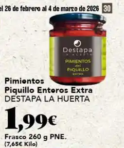 Gadis DESTAPA LA HUERTA Pimientos Piquillo Enteros Extra oferta