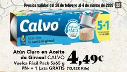 Gadis CALVO Atún Claro on Aceite do Girasol oferta