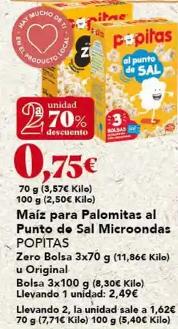 Gadis POPITAS Maíz para Palomitas al Punto do Sal Microondas oferta