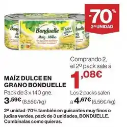 El Corte Inglés Bonduelle - maíz dulce en grano oferta