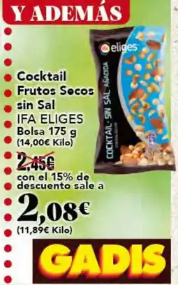 Gadis IFA ELIGES Cocktail Frutos Secos sin Sal oferta