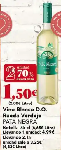 Gadis PATA NEGRA Vino Blanco D.O. Ruoda Vordojo oferta