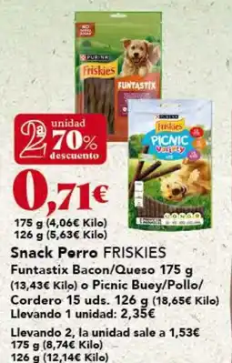 Gadis FRISKIES Snack Porro Funtastix Bacon/Queso oferta