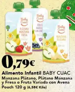Gadis BABY CUAC Alimento Infantil Manzana Plátano, Plátano Manzana y Fresa o Fruta Variada con Avena Pouch oferta
