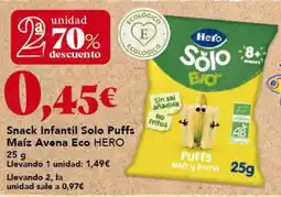 Gadis HERO Snack Infantil Solo Puffs Maíz Avena Eco oferta