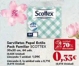 Gadis SCOTTEX Servilletas Papol Estilo Pack Familiar oferta