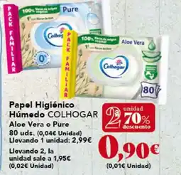 Gadis COLHOGAR Papel Higiénico Húmedo Aloe Vera o Pure oferta
