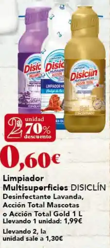 Gadis DISICLÍN Limpiador Multisuperficies Desinfectante Lavanda, Acción Total Mascotas o Acción Total Gold oferta