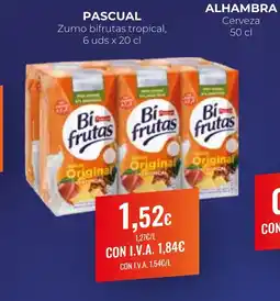 Arenas CashDiplo PASCUAL Zumo bifrutas tropical oferta