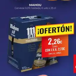 Arenas CashDiplo MAHOU Cerveza 0,0% tostada oferta