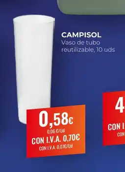 Arenas CashDiplo CAMPISOL Vaso de tubo reutilizable oferta