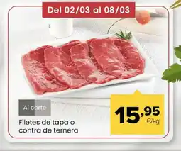 Autoservicios Familia Filetes de tapa o contra de ternera oferta