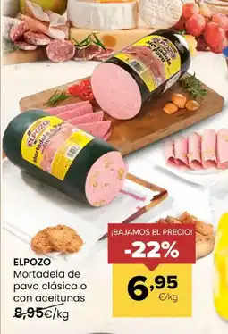 Autoservicios Familia ELPOZO Mortadela de pavo clásica o con aceitunas oferta