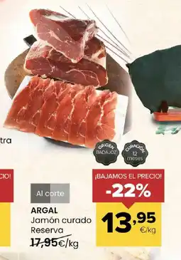 Autoservicios Familia ARGAL Jamón curado Reserva oferta
