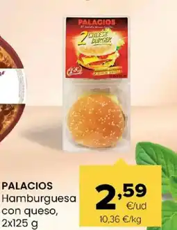 Autoservicios Familia PALACIOS Hamburguesa con queso, 2x125 g oferta