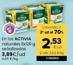 Autoservicios Familia ACTIVIA En los naturales señalizados oferta