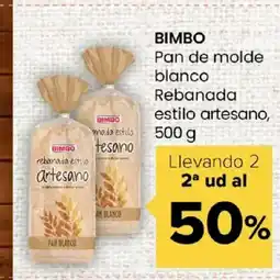 Autoservicios Familia BIMBO Pan de molde blanco Rebanada estilo artesano oferta
