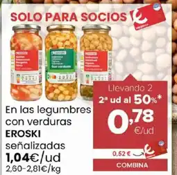 Autoservicios Familia EROSKI En las legumbres con verduras oferta