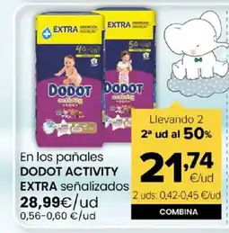 Autoservicios Familia DODOT ACTIVITY EXTRA En los pañales señalizados oferta