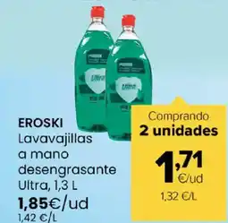 Autoservicios Familia EROSKI Lavavajillas a mano desengrasante Ultra oferta