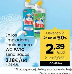 Autoservicios Familia PATO En los limpiadores líquidos para WC señalizados oferta