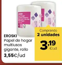 Autoservicios Familia EROSKI Papel de hogar multiusos gigante, rollo oferta