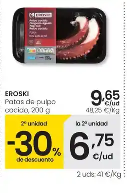 Eroski EROSKI Patas de pulpo cocido oferta