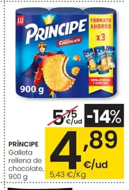 Eroski PRÍNCIPE Galleta rellena de chocolate oferta
