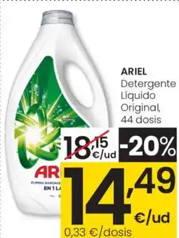 Eroski ARIEL Detergente Líquido Original, 44 dosis oferta