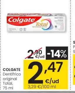 Eroski COLGATE Dentifrico original Total oferta