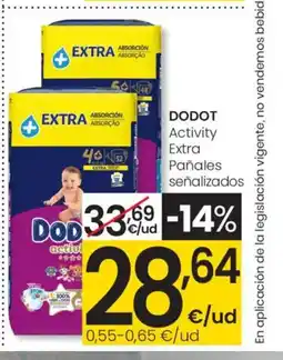 Eroski DODOT Activity Extra Pañales señalizados oferta