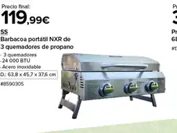 Costco SS Barbacoa portátil NXR de 3 quemadores de propano oferta