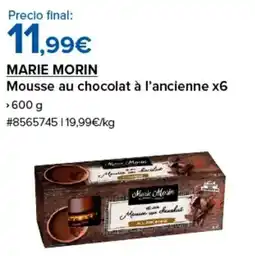 Costco MARIE MORIN Mousse au chocolat à l'ancienne x6 oferta