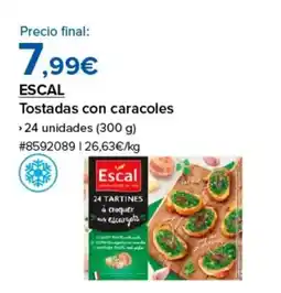 Costco ESCAL Tostadas con caracoles oferta