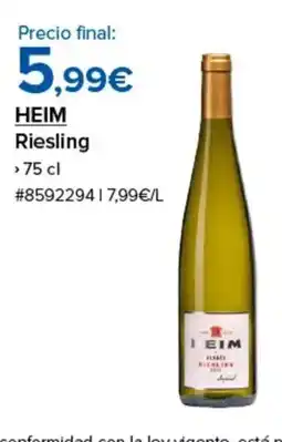 Costco HEIM Riesling oferta