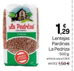 Supermercados El Jamón LA PEDRIZA Lentejas Pardinas oferta