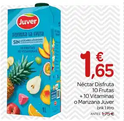Supermercados El Jamón JUVER Néctar Disfruta 10 Frutas +10 Vitaminas o Manzana oferta