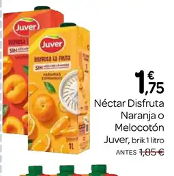 Supermercados El Jamón JUVER Néctar Disfruta Naranja o Melocotón oferta