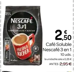 Supermercados El Jamón NESCAFÉ Café Soluble 3 en 1 oferta