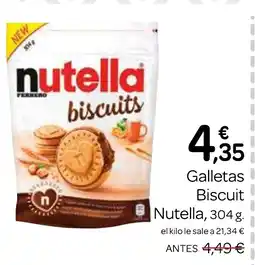 Supermercados El Jamón NUTELLA Galletas Biscuit oferta