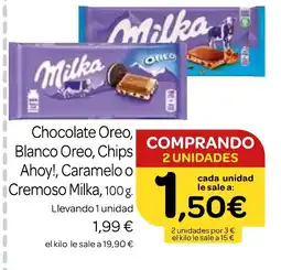 Supermercados El Jamón MILKA Chocolate Oreo, Blanco Oreo, Chips Ahoy!, Caramelo o Cremoso oferta