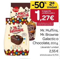 Supermercados El Jamón Mr. Muffins, Mr. Brownie Galactic o Chocolate oferta