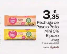Supermercados El Jamón ELPOZO Pechuga de Pavo o Pollo Mini 0% oferta