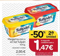 Supermercados El Jamón TULIPÁN Margarina con o sin Sal oferta