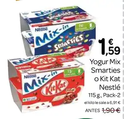 Supermercados El Jamón Yogur Mix Smarties o Kit Kat Nestlé oferta