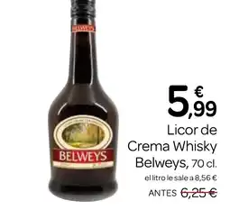 Supermercados El Jamón BELWEYS Licor de Crema Whisky oferta